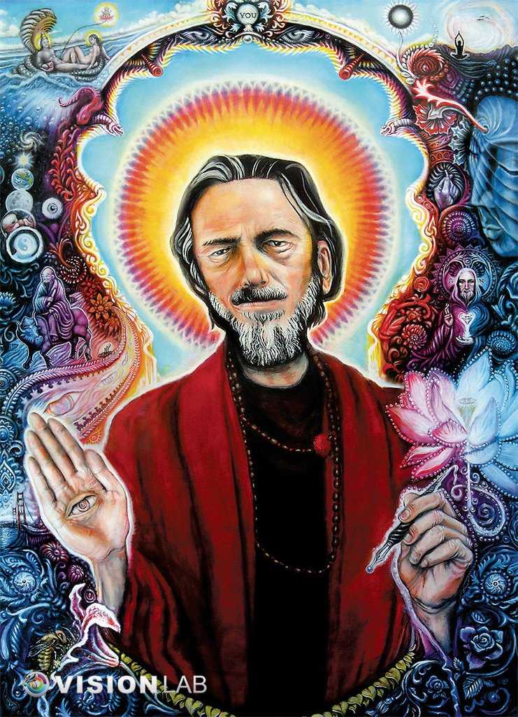 741x1024 Alan Watts By Randal Roberts - Alan Watts Painting