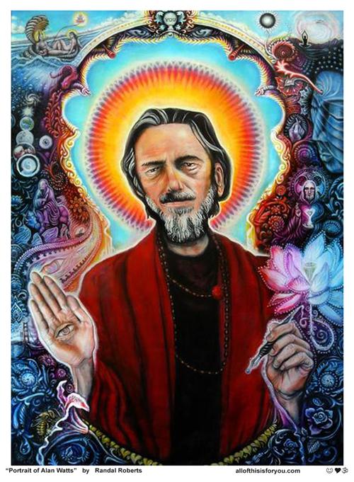 500x681 Portrait Of Alan Watts Allofthisisforyou - Alan Watts Painting