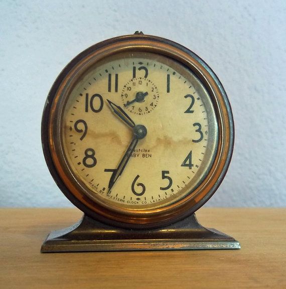 570x576 Vintage 1930s Westclox Baby Ben Alarm Clock Copper Finish Art Deco - Alarm Clock Painting