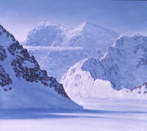 500x445 Mt Hunter Interior Alaska Oil Painting By David Rosenthal - Alaska Painting