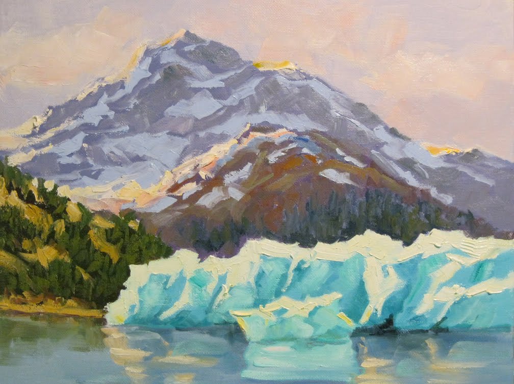 1008x753 Tom Brown Fine Art Alaska, Glacier Large Oil Painting By Tom Brown - Alaska Painting