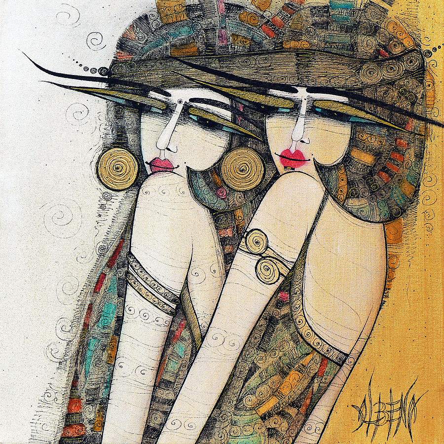 900x900 Les Demoiselles Painting By Albena Vatcheva - Albena Painting