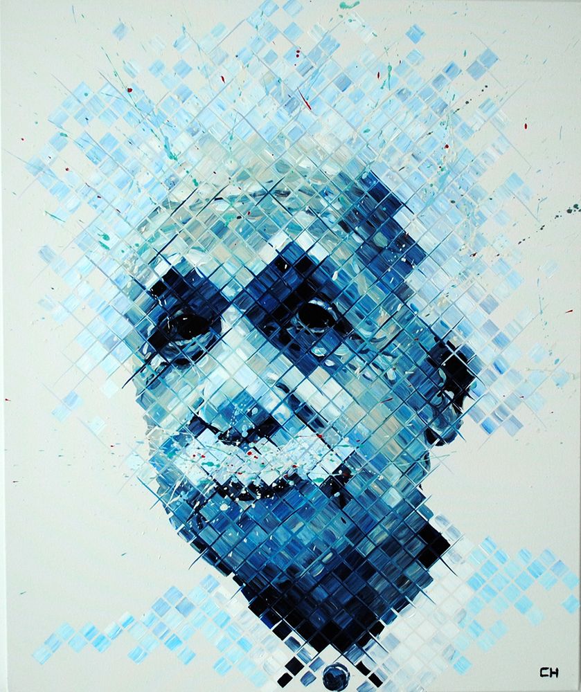 839x1000 Albert Einstein Contemporary Portrait Painting By Charlie Hanavich - Albert Einstein Painting