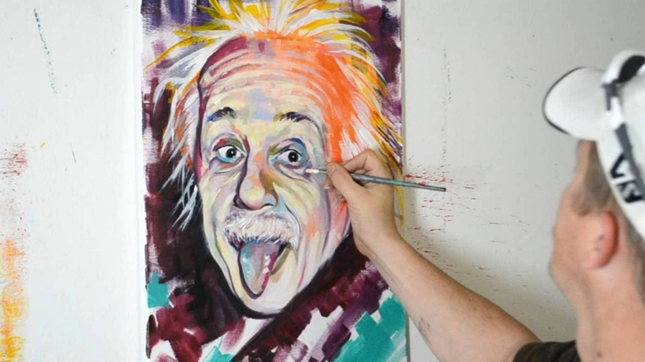 1280x720 Painting Albert Einstein - Albert Einstein Painting