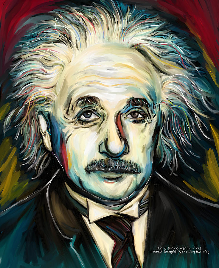 735x900lbert Einstein Painting Bymarok - Albert Einstein Painting