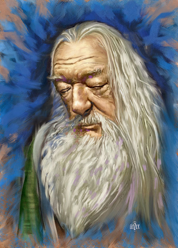 600x833 Harry Potter Portraits Dumbledore And Severus Snape On Behance - Albus Dumbledore Painting