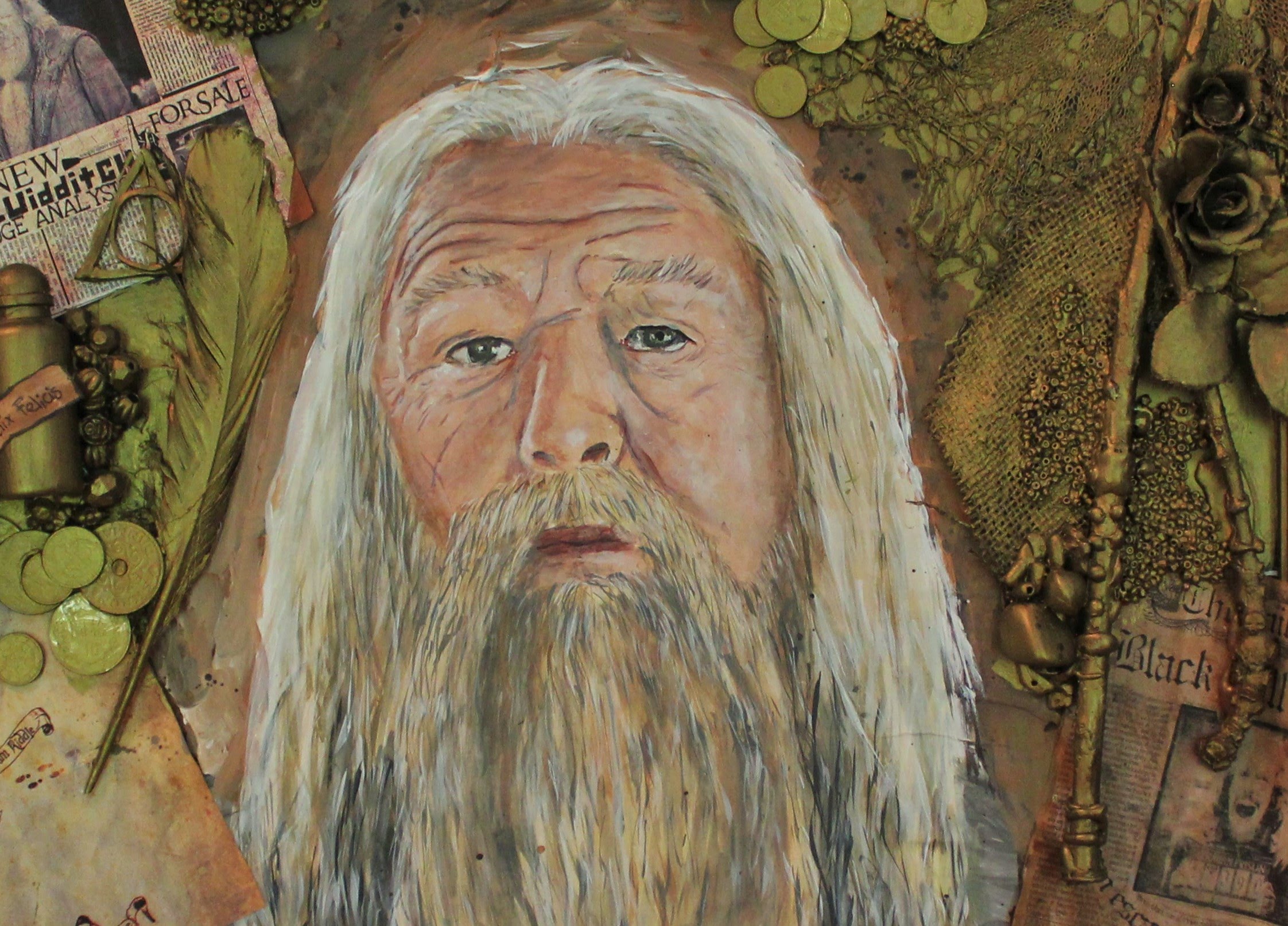 2244x1613 Mixed Media Speed Painting Albus Dumbledore (Harry Potter) - Albus Dumbledore Painting