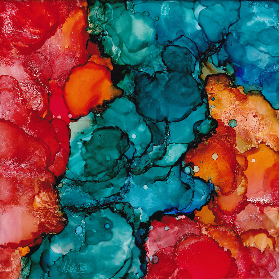 900x900 Fluid Depths Alcohol Ink Abstract Painting By Nikki Marie Smith - Alcohol Ink Painting