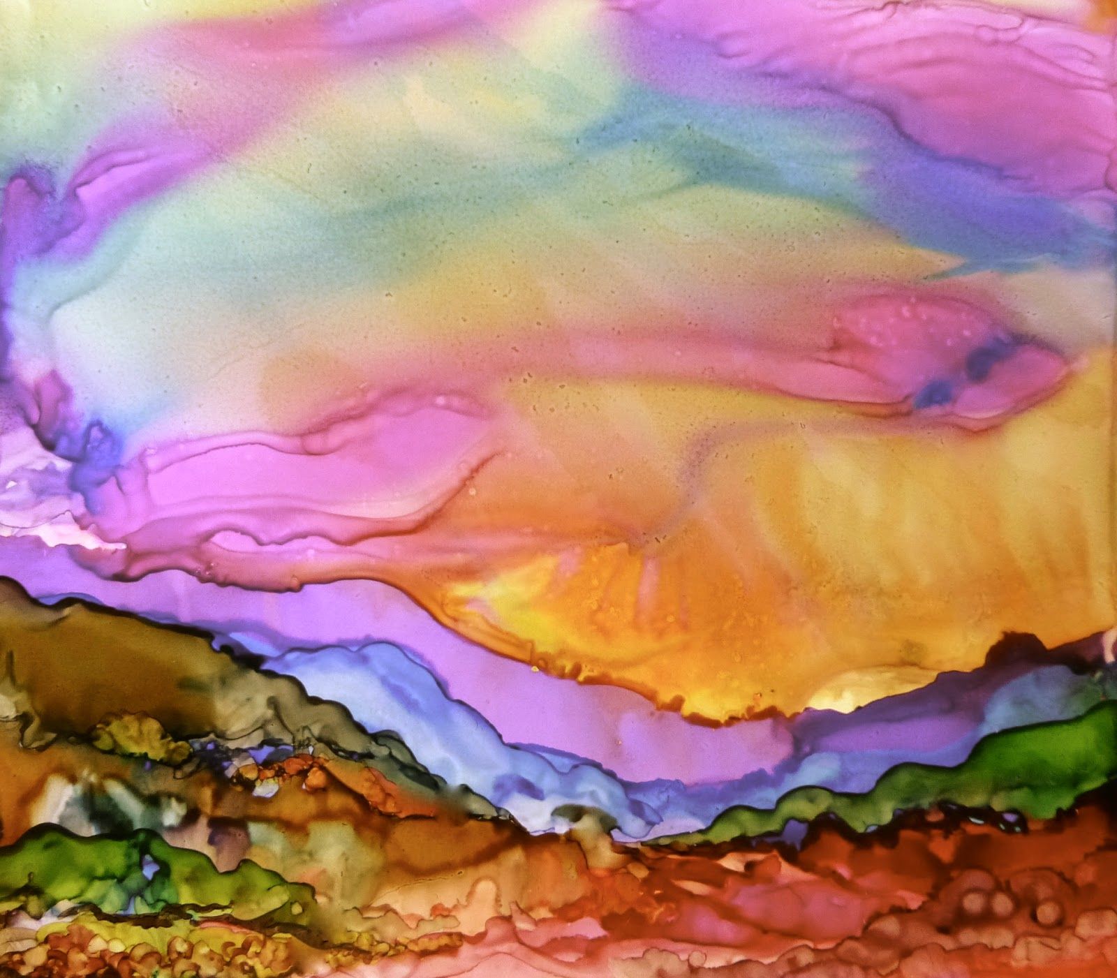 1600x1401 How To Paint With Alcohol Inks, By Wendy Videlock 35 I Like This - Alcohol Ink Painting
