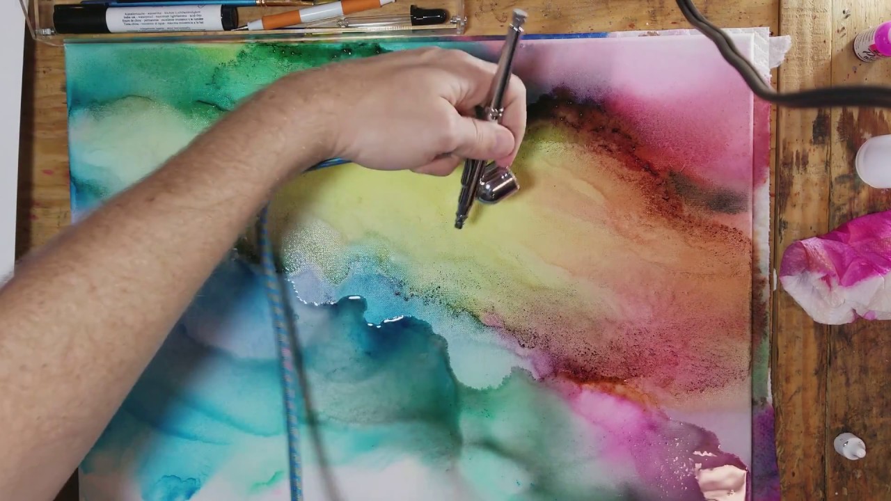 1280x720 My Largest Canvas Yet! Alcohol Ink On Canvas. - Alcohol Ink Painting On Canvas