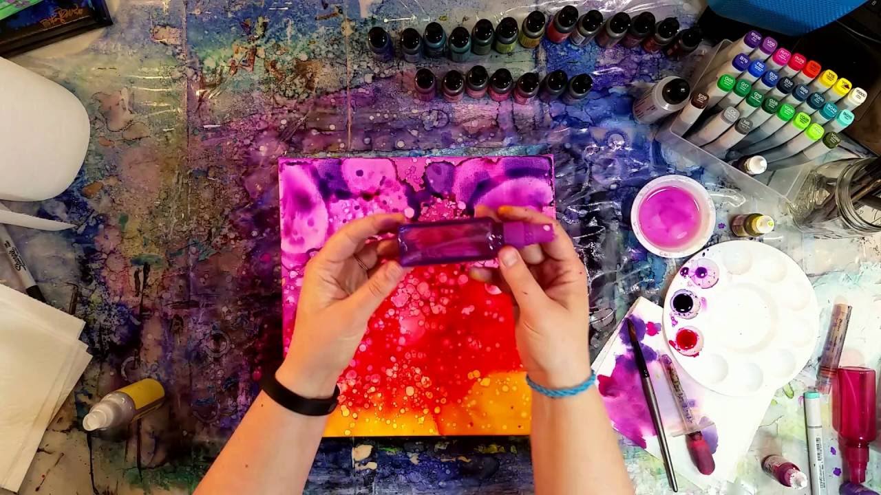 1280x720 Waiting For Paint To Dry Painting With Alcohol Inks On Canvas - Alcohol Ink Painting On Canvas