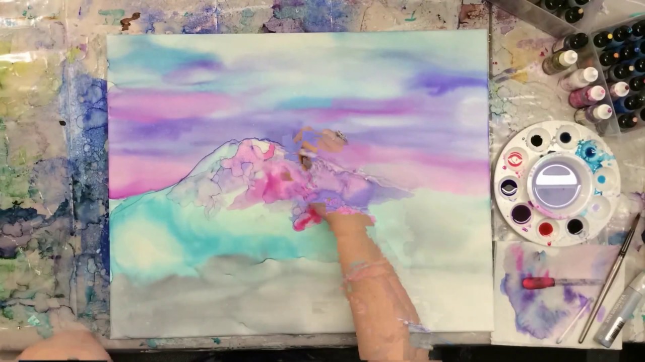 1280x720 Super Fast Time Lapse Of Alcohol Ink Painting On Canvas! - Alcohol Painting