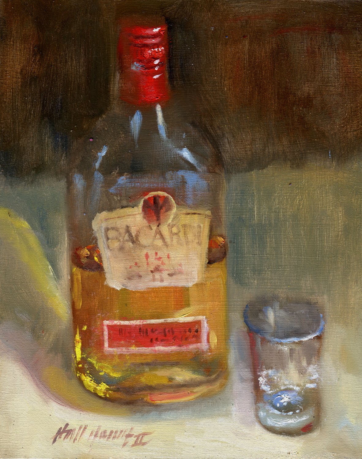 1182x1500 Bacardi 151 Rum, 75.5% Alcohol 10x8 Original Oil On Canvas By - Alcohol Painting On Canvas