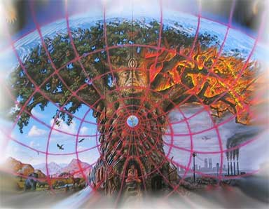 384x298 Painting By Alex Grey Hereandthere40 - Alex Gray Painting