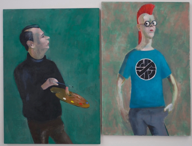 655x500 Alex Paints Danny, 1977 New English Art Club - Alex Painting