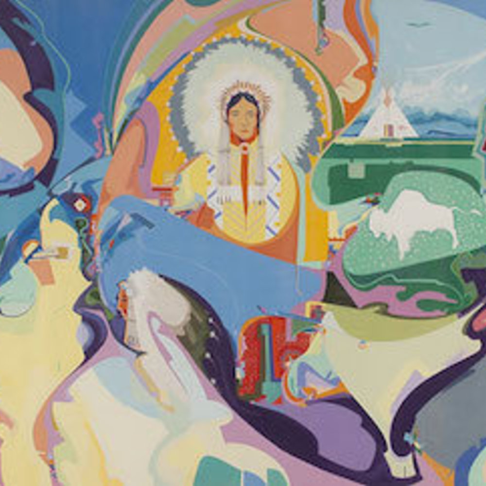 1000x1000 Newjourneys Alex Janvier Exhibit Opens - Alex Painting