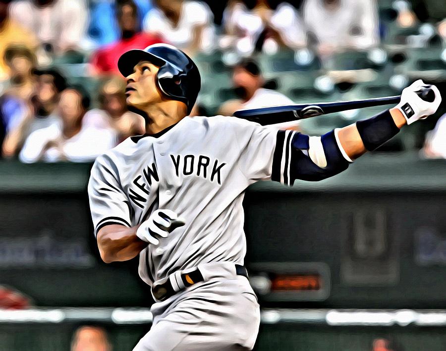 900x709 Alex Rodriguez Painting Painting By Florian Rodarte - Alex Rodriguez Painting