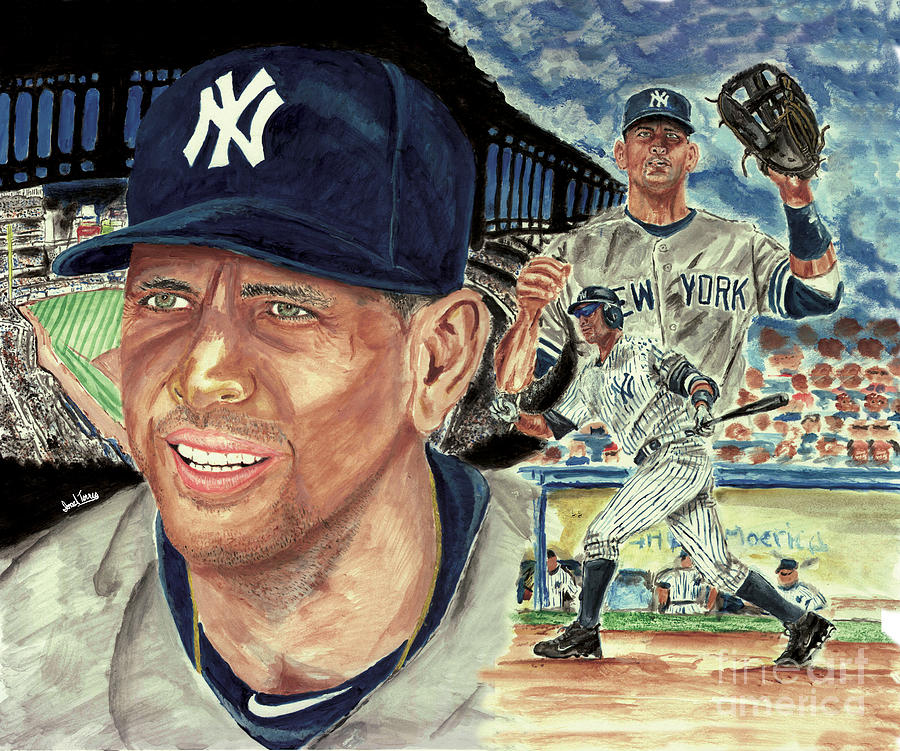 900x751 Alex Rodriquez Painting By Israel Torres - Alex Rodriguez Painting