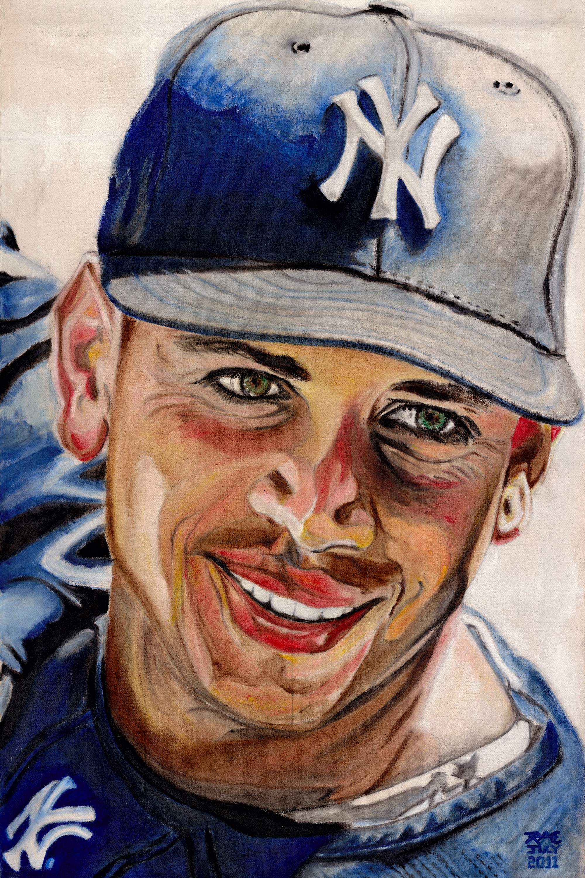 2000x3000 Baseball Oil On Canvas Paintings - Alex Rodriguez Painting