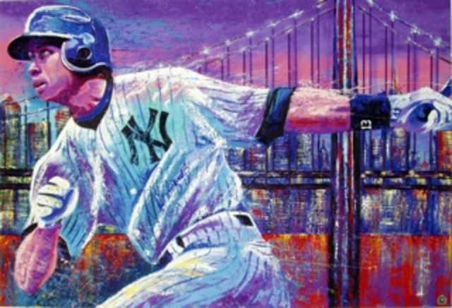 640x436 Bill Lopa Artwork Alex Rodriguez Original Painting Acrylic - Alex Rodriguez Painting