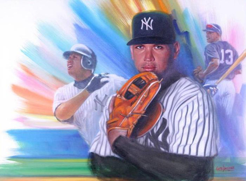 483x356 Alex Rodriguez Autographed New York Yankees Sports Art Print Photo - Alex Rodriguez Painting