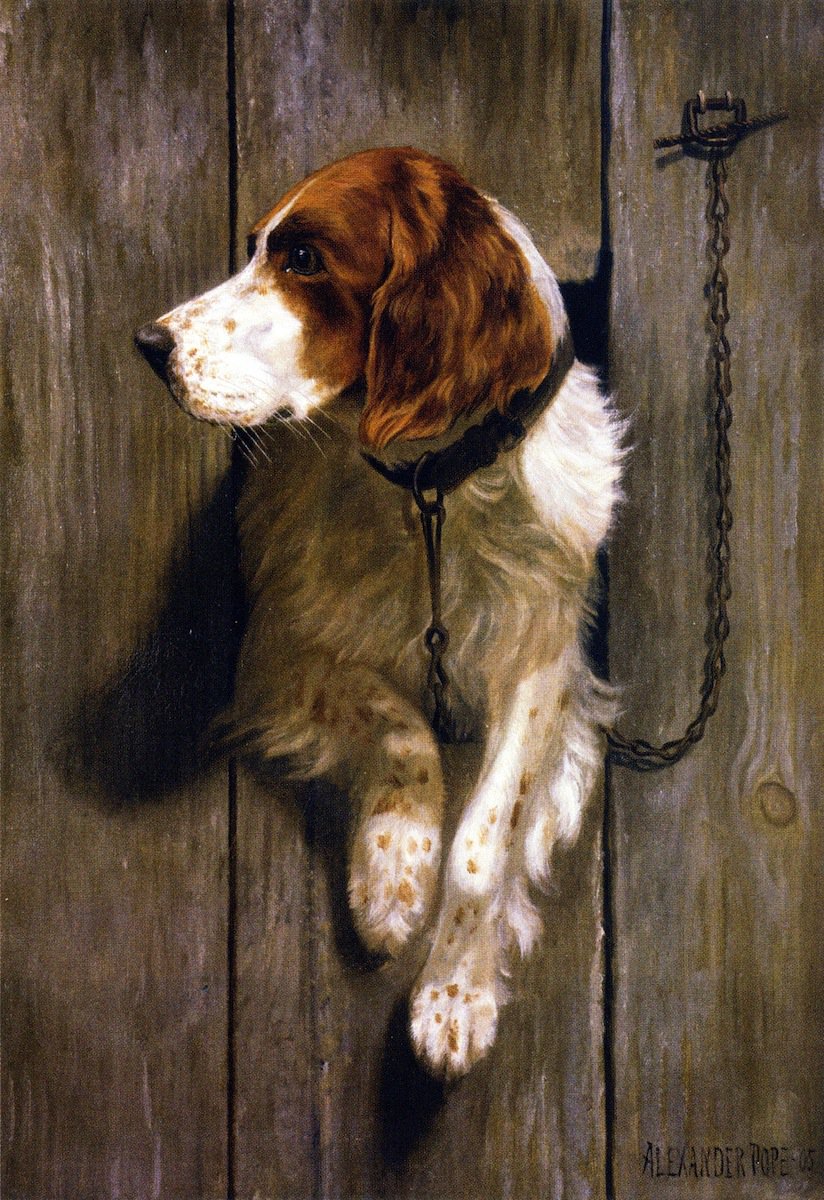 824x1200 At The Kennel Door Painting Alexander Pope Oil Paintings - Alexander Pope Painting