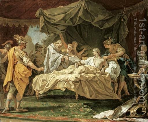 512x422 The Death Of Alexander The Great (After) Jean Ii Restout - Alexander The Great Painting