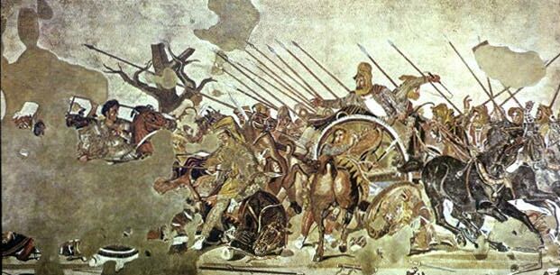 621x305 The History House Archaeology Battle Of Issus Mosaic - Alexander The Great Painting Battle