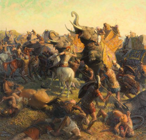 502x482 A Painting Depicts Alexander The Great Battling An Indian Army - Alexander The Great Painting Battle