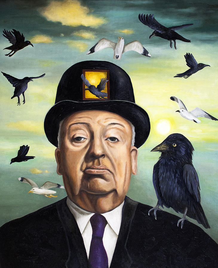 730x900 Alfred Hitchcock Painting By Leah Saulnier The Painting Maniac - Alfred Hitchcock Painting