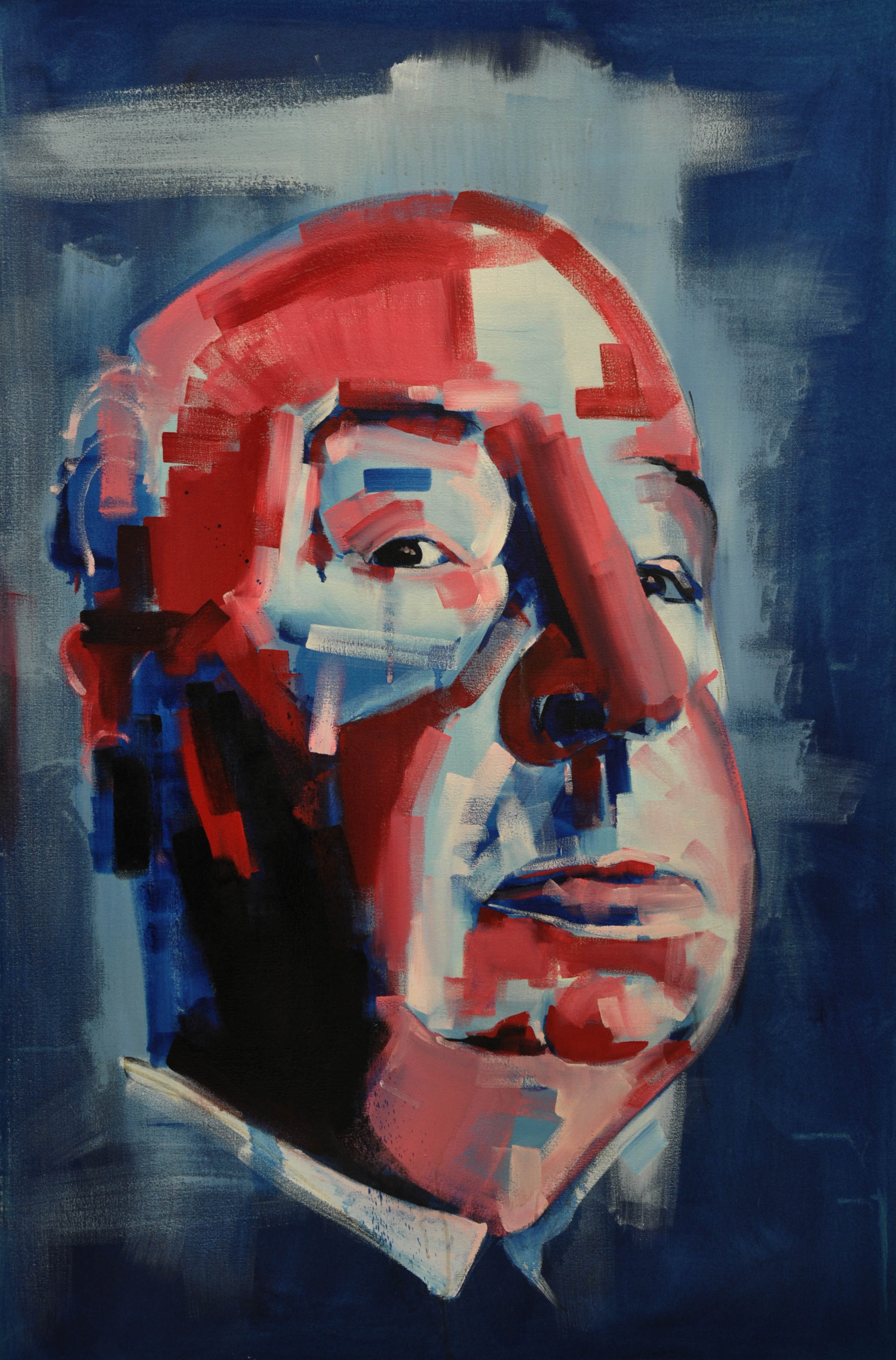2526x3834 New Painting Of Alfred Hitchcock Luke Teague - Alfred Hitchcock Painting