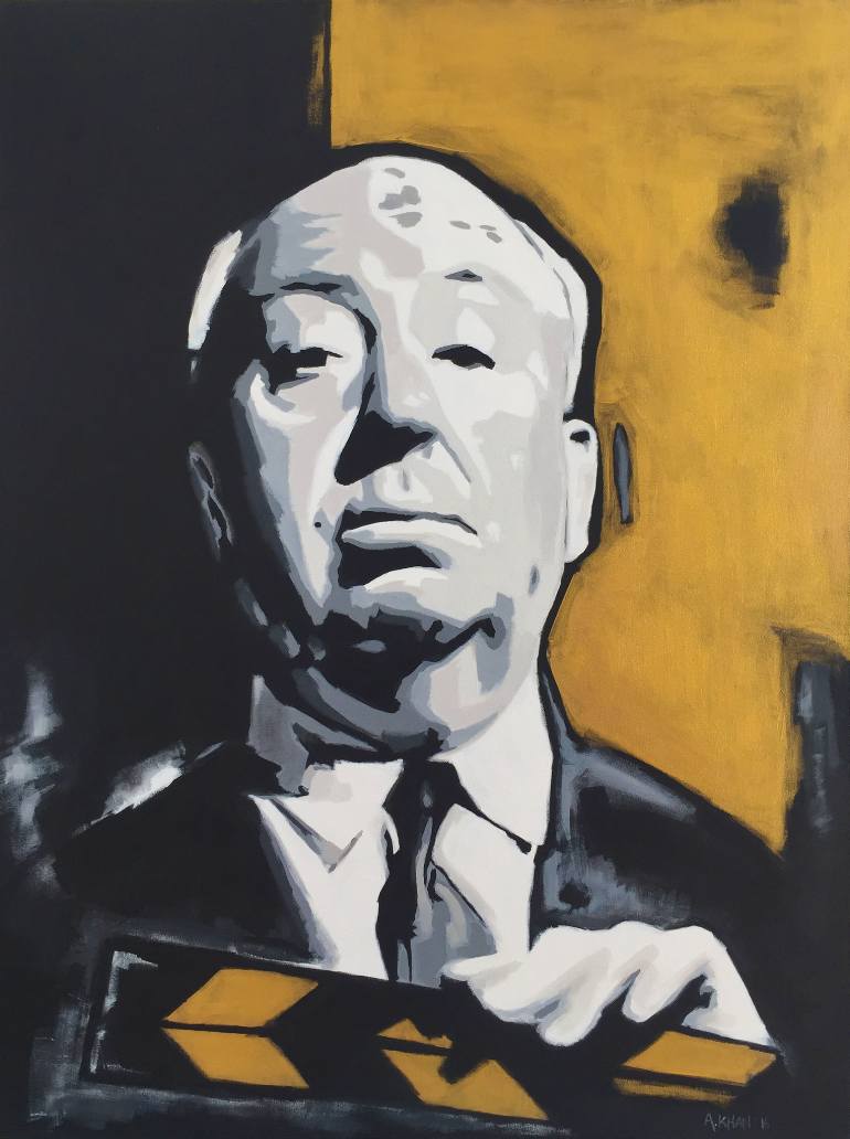 770x1032 Saatchi Art Alfred Hitchcock Painting By Ally Khan - Alfred Hitchcock Painting