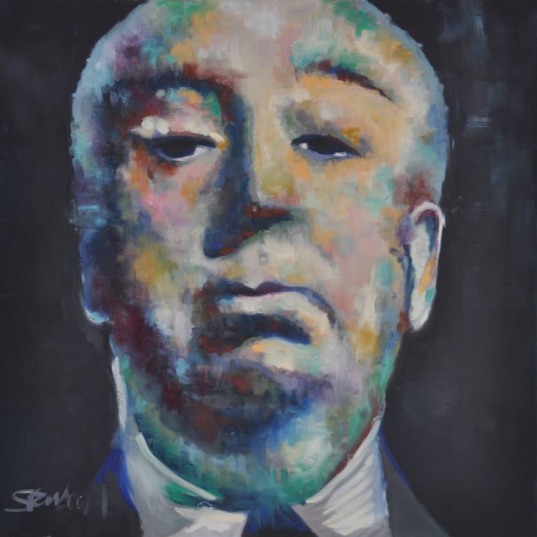770x770 Saatchi Art Alfred Hitchcock Painting By Stephanie Fonteyn - Alfred Hitchcock Painting