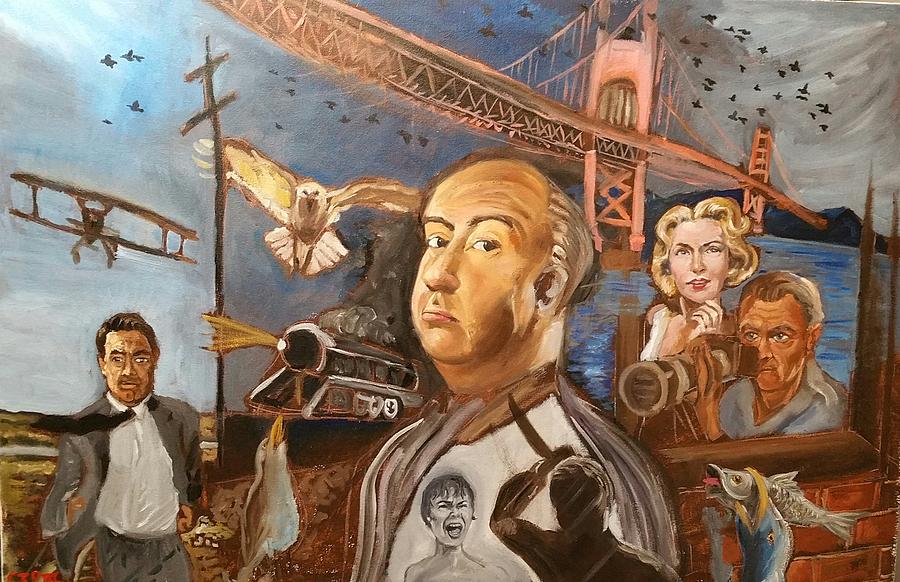 900x582 Alfred Hitchcock Painting By Charles Paine - Alfred Hitchcock Painting