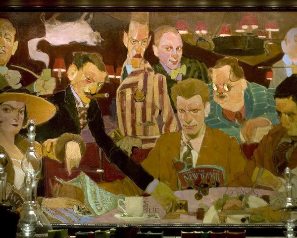 600x480 Dinner At The Algonquin Round Table Poster By Carl Purcell - Algonquin Round Table Painting