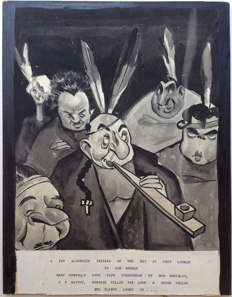 768x981 Original Artwork Depicting Members Of The Algonquin Round Table - Algonquin Round Table Painting