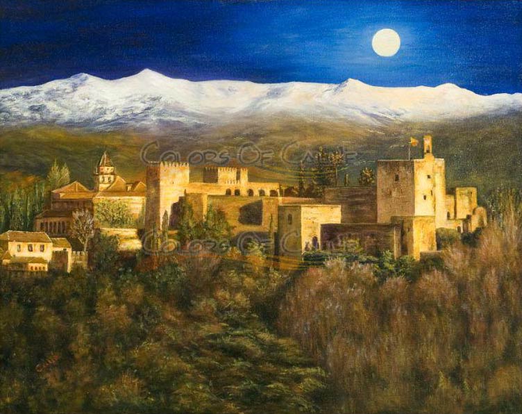 752x596 Art By Carole Sneddon Alhambra Reflected Light - Alhambra Painting