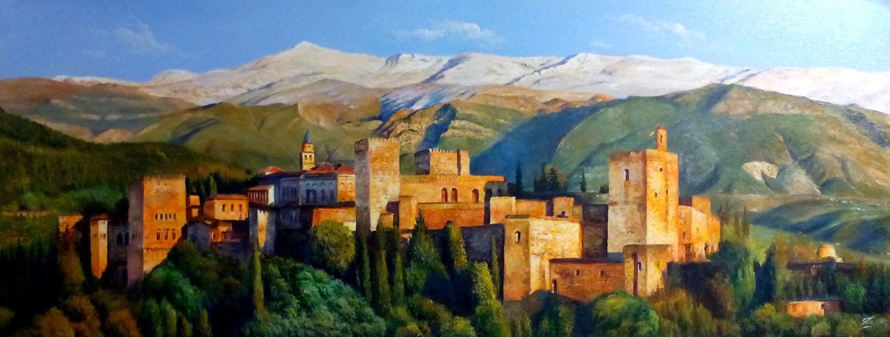 1280x485 Buy Picture La Alhambra Luis Gata - Alhambra Painting