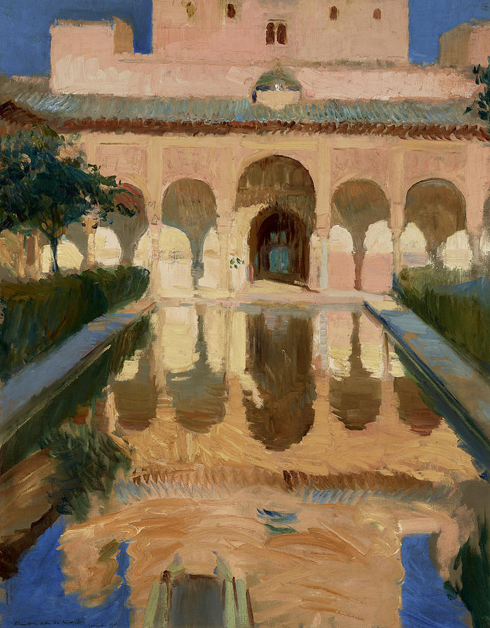 702x900 Hall Of The Ambassadors Alhambra Granada Painting By Joaquin - Alhambra Painting