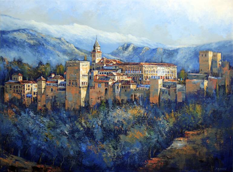 770x567 Saatchi Art Alhambra Palace Painting By Behshad Arjomandi - Alhambra Painting