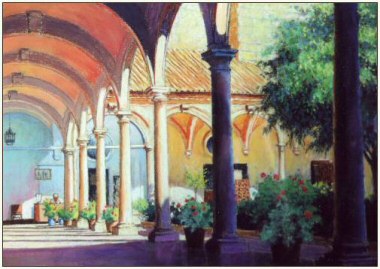 380x269 Alhambra Palace Granada Pastel Painting - Alhambra Painting