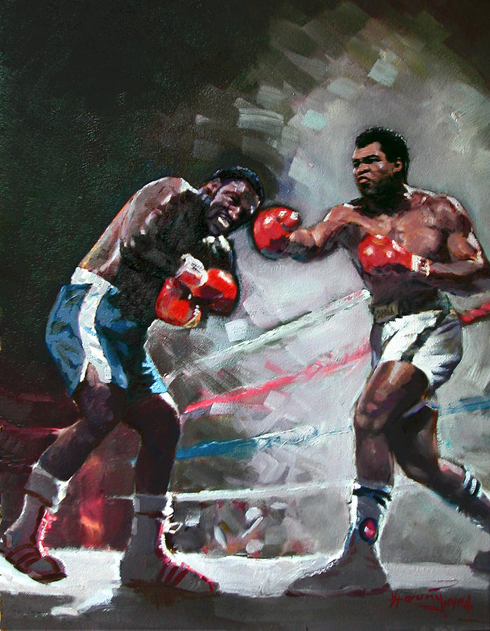 699x900 Muhammad Ali And Joe Frazier Painting By Ylli Haruni - Ali Painting