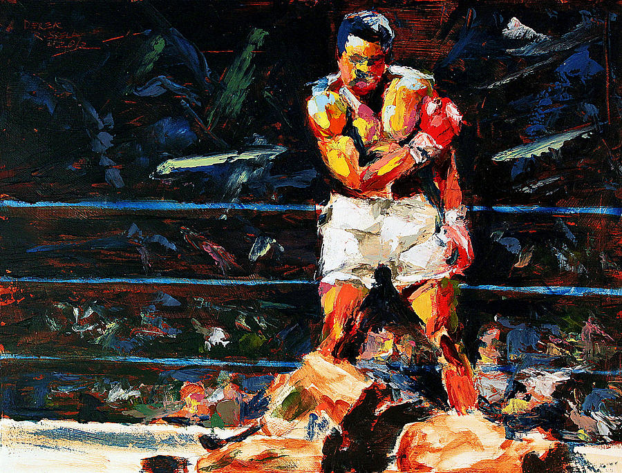 900x685 Muhammad Ali Painting By Derek Russell - Ali Painting