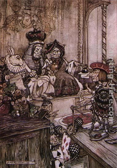 380x545 Arthur Rackham Alice In Wonderland Who Stole The Tarts Painting - Alice And Wonderland Painting