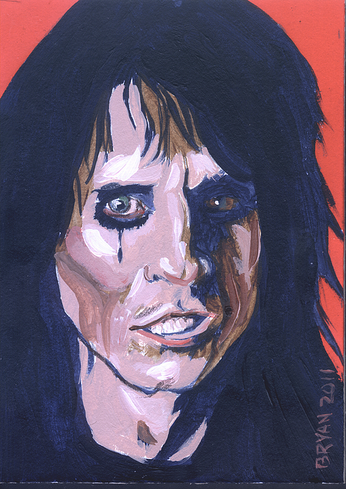 496x700 Alice Cooper Painting By Bryan Bustard - Alice Cooper Painting