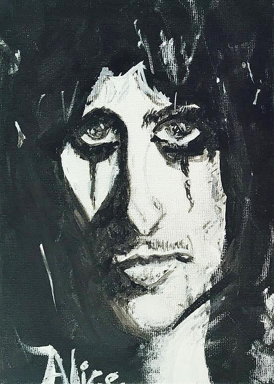 552x774 Alice Cooper Painting By Rachel Trapp - Alice Cooper Painting