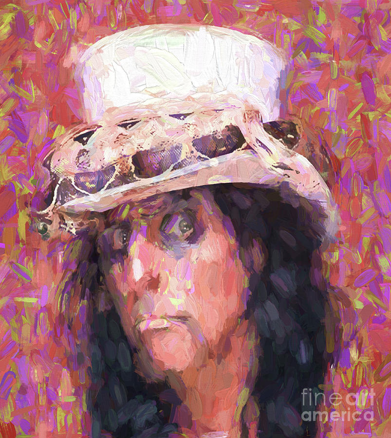 803x900 Alice Cooper Painting By Steven Parker - Alice Cooper Painting