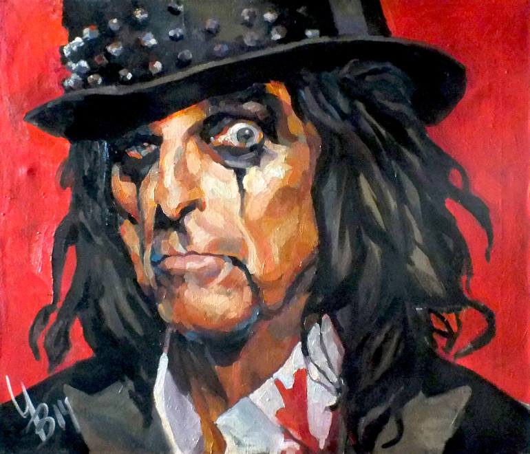 770x660 Saatchi Art The Head Of Alice Cooper Painting By Inna Volvak - Alice Cooper Painting