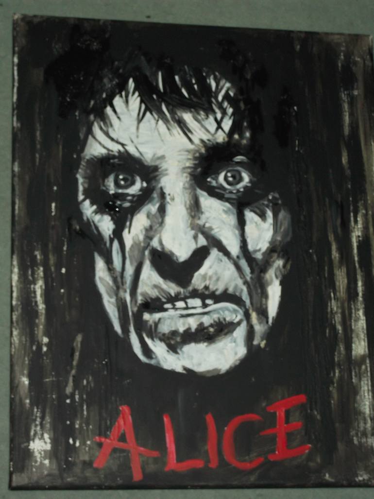 770x1027 Saatchi Art Alice Cooper A Portrait Painting By Michael J Clay - Alice Cooper Painting