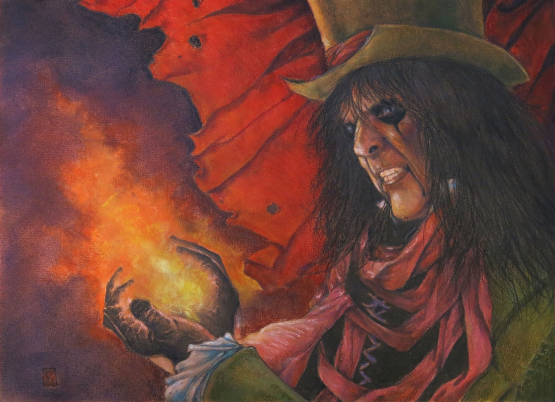 1104x800 The Showman (Alice Cooper) By Michael Zulli 2014, In Elizabeth V - Alice Cooper Painting